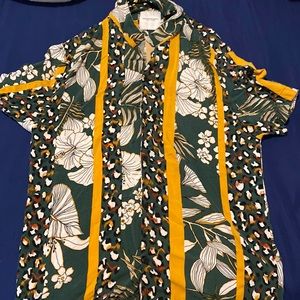 Men’s denim and flower beautiful Hawaiian shirt